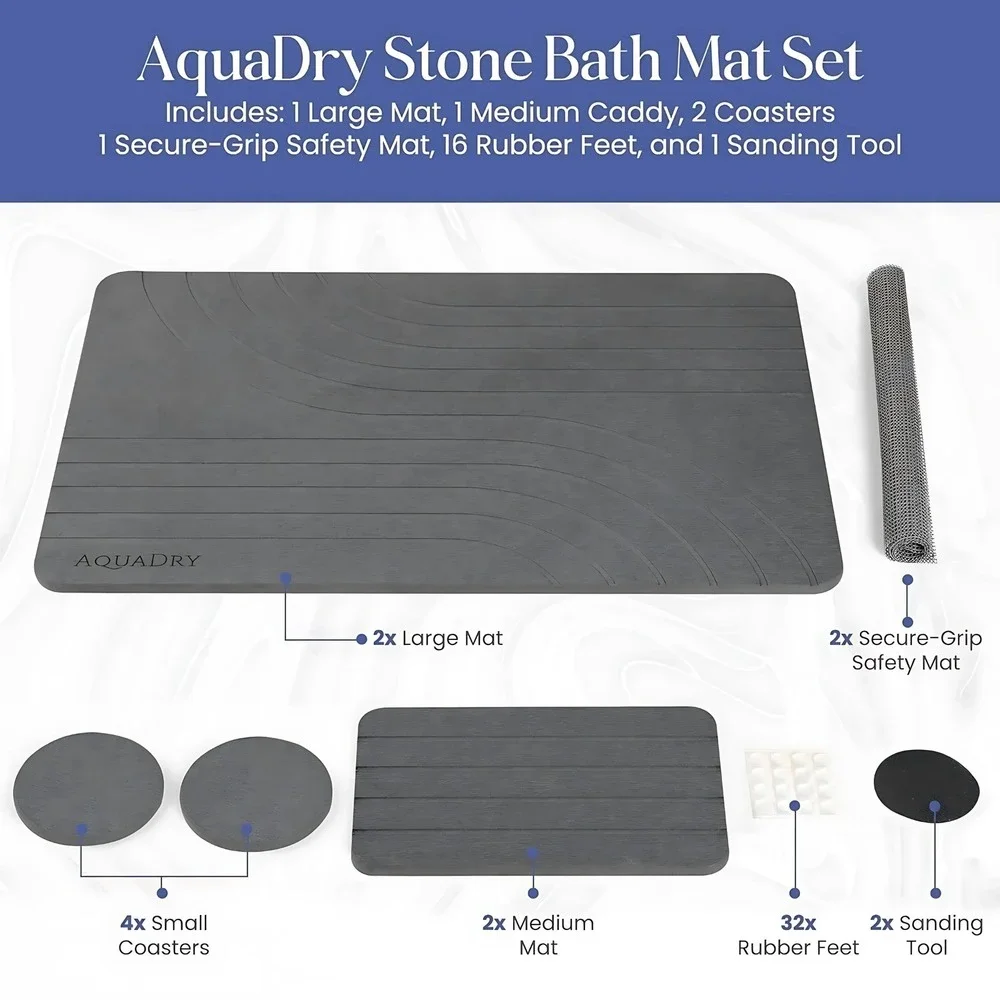 AquaDry Diatomaceous Stone Bath Mat 23